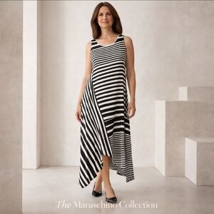 Chico's Y2K Artistic Stripe Asymmetrical Dress | Size 2 (12-14)